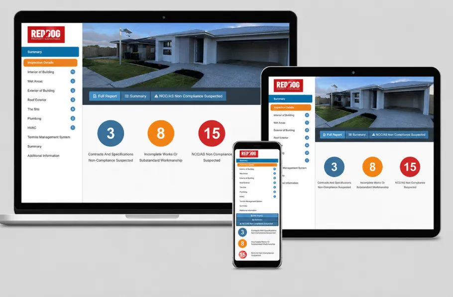 New construction report on desktop, tablet and mobile